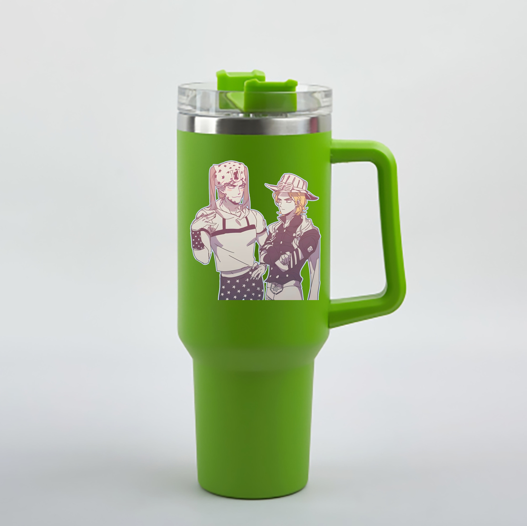 （画像用） ジョジョの奇妙な冒険 JoJo's Bizarre Adventure 1200mL車用タンブラー - クリスタルステッカー（プラスチックストロー付き）